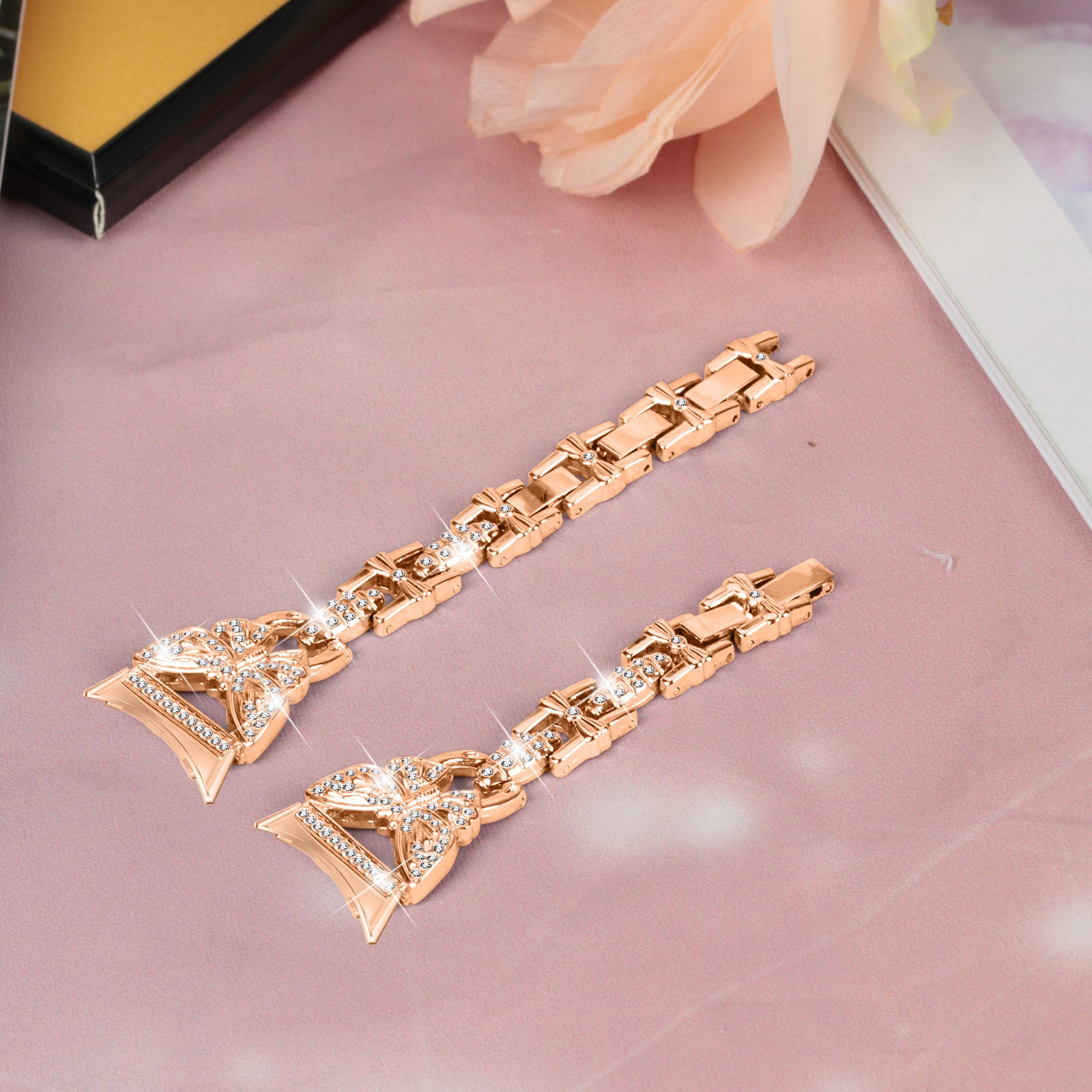 Metal Bling Watch Band for Google Pixel Watch 2 Pixel Watch Stainless Steel Butterfly Rhinestone Decor Smartwatch Strap Metal Bling Watch Band for Google Pixel Watch 2 Pixel Watch Stainless Steel Butterfly Rhinestone Decor Smartwatch Strap